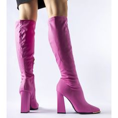 Růžové boty s pevným jehlovým podpatkem velikost 37