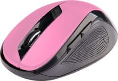 C-Tech Myš C-TECH WLM-02P, černo-růžová, bezdrátová, 1600DPI, 6 tlačítek, USB nano receiver