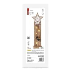 Emos Dřevěná LED dekorace Svazie s časovačem 48 cm teplá bílá