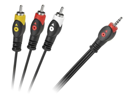 shumee Jack 3,5 kabel, čtyřpólový, 3 x RCA, 3m