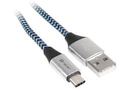 Tracer USB 2.0 TYPE-C A Male - C Male 1,0m kabel černo-modrý