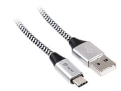 Tracer USB 2.0 TYPE-C A Male - C Male 1,0m kabel černo-stříbrný
