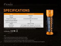 Fenix Baterie 21700 5000 mAh s USB-C (Li-Ion) - nabijecí, 1 ks