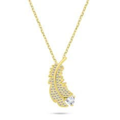 Brilio Silver Jemný pozlacený set šperků se zirkony SET242Y (náušnice, náhrdelník)