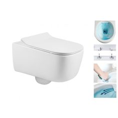 Mexen Závěsný WC set STELLA 35 cm s prkénkem SLIM GRED bílý