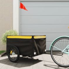 shumee Přívěsný vozík za kolo černý a žlutý 45 kg železo