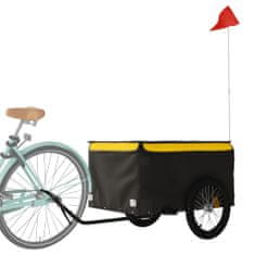 Greatstore Přívěsný vozík za kolo černý a žlutý 45 kg železo