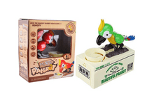 Leventi Pokladnička na mince - hladový papoušek - zelený