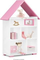 Konsimo Dětský regál na hračky PABIS růžový/bílý