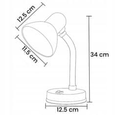 LUMILED Stolní lampa E27 nastavitelná školní lampička SARA bílá