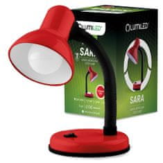 Stolní lampa E27 nastavitelná školní lampička SARA červená