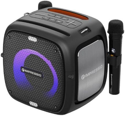  moderní párty reproduktor Blaupunkt mb062 krásný silný zvuk aux in Bluetooth usb světelná show slot pro sd kartu pěkný design karaoke funkce mikrofon 