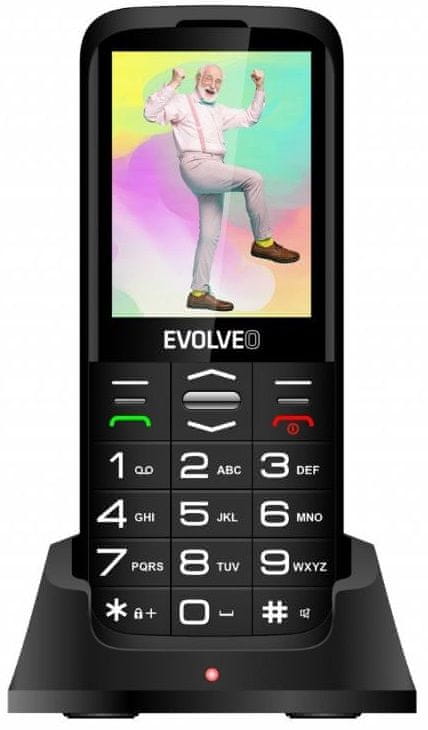Levně Evolveo EasyPhone XO s nabíjecím stojánkem, černá