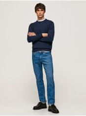 Pepe Jeans Modrý pánský svetr s příměsí vlny Pepe Jeans Andre Crew Neck XXL