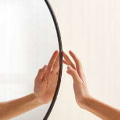 MUVU Kulaté Koupelnové Nástěnné Zrcadlo S Černým Půdním Rámem Stylové O Průměru 70 Cm