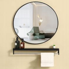 MUVU Kulaté Koupelnové Nástěnné Zrcadlo S Černým Rámem O Průměru 60 Cm Stylový Loft