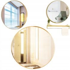 MUVU Kulaté Koupelnové Nástěnné Zrcadlo Se Zlatým Rámem O Průměru 80 Cm Stylový Loft