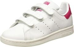 Adidas STAN SMITH CF SHOES pro děti, 35 1/2 EU, US3.5Y, Boty, tenisky, White/Pink, Bílá, CG3619