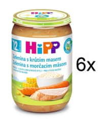 HiPP BIO Zelenina s krůtím masem - 6 x 220 g