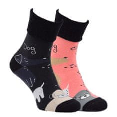 OXSOX Dámské bavlněné froté vzorované ohrnovací ponožky 6502023 2pack, 39-42