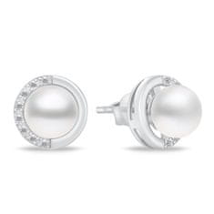 Brilio Silver Elegantní sada šperků s pravými perlami SET251W (náušnice, náhrdelník)
