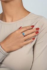 Brilio Silver Slušivý stříbrný prsten s opálem a zirkony RI109WB (Obvod 57 mm)