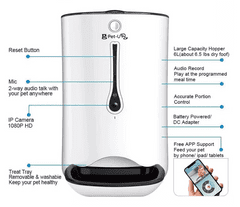 BOT TOP Smart dávkovač krmiva pro domácí mazlíčky s kamerou WiFi Alfa bílý