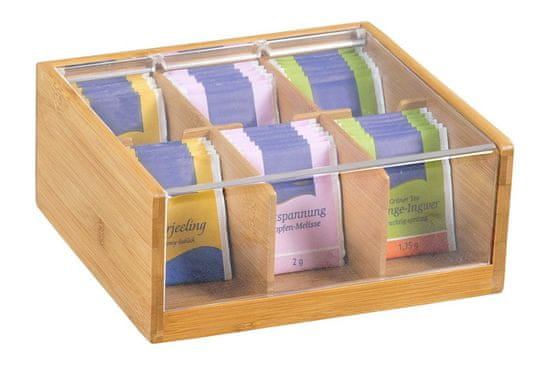 Kesper Bambusová krabička na čaj - 6 přihrádek barva béžová