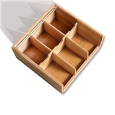 Kesper Bambusová krabička na čaj - 6 přihrádek barva béžová 