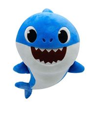 BEMI INVEST Baby Shark plyšový 30 cm na baterie se zvukem modrý