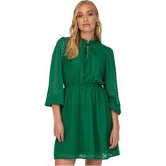 Jacqueline de Yong Dámské šaty JDYGRETHA Regular Fit 15306188 Evergreen (Velikost XS)