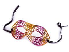 Kraftika 1ks pink zlatá karnevalová maska - škraboška metalická