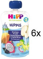 HiPP BIO Hippis Jablko - Hruška - Dračí ovoce - Černý rybíz 6 x 100g