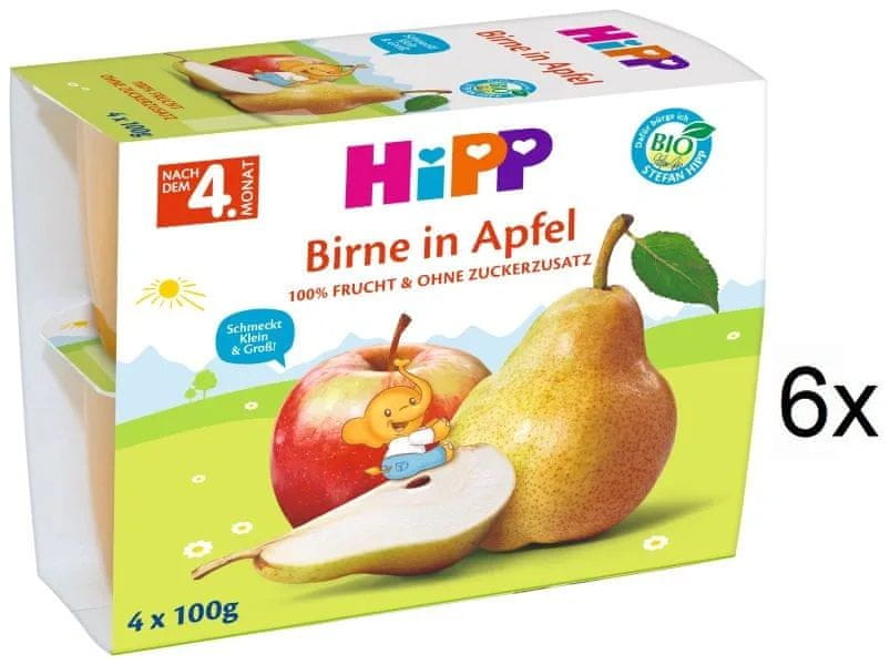 Levně HiPP BIO Jablka s hruškami - 6x(4x100g)