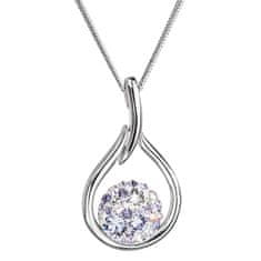 Evolution Group Nadčasový stříbrný náhrdelník s krystaly Swarovski 32075.3 violet (řetízek, přívěsek)
