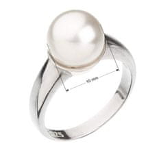 Evolution Group Něžný stříbrný prsten s perlou Swarovski 35022.1 (Obvod 52 mm)