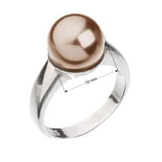Evolution Group Něžný stříbrný prsten s perlou Swarovski 35022.3 (Obvod 52 mm)