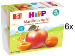 HiPP BIO Jablka s meruňkami od uk. 4.-6. měsíce, 6 x (4 x 100 g)