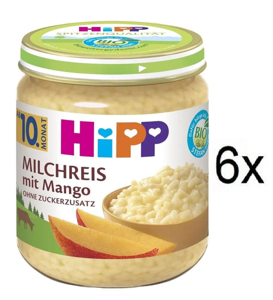 Levně HiPP BIO Mléčná rýže s mangem 6 x 200 g, od 10. měsíce