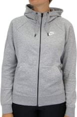 Nike Sportswear Essential Full Zip Fleece Hoodie pro ženy, M, Mikina rozepínací, Dark Grey Heather/White, Šedá, BV4122-063