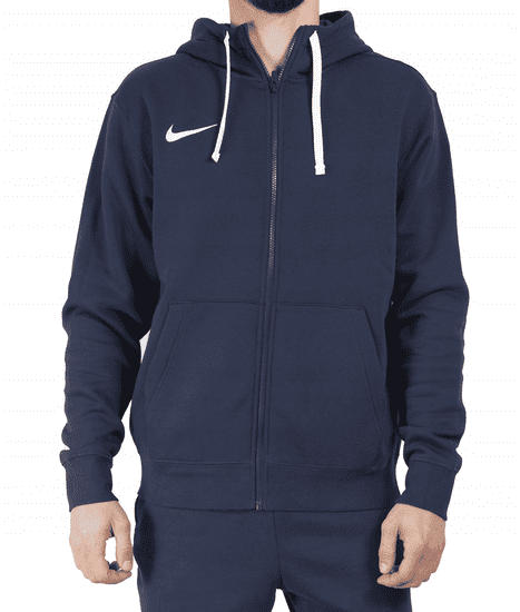 Nike Park Fleece Full Zip Hoodie pro muže, L, Mikina rozepínací, Obsidian Blue/White, Modrá, CW6887-451
