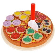 Kruzzel 22471 Dětská dřevěná pizza sada 27 ks
