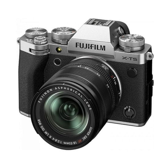 FujiFilm bezzrcadlový digitální fotoaparát X-T5 + XF 18-55mm f/2,8-4 R LM OIS Stříbrný