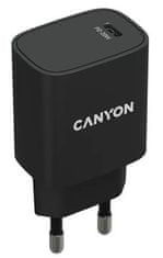 Canyon nabíječka do sítě H-20-02, 1x USB-C PD 20W, černá