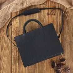 PAOLO PERUZZI Dámská kabelka černá kožená aktovka přes rameno Paolo Peruzzi