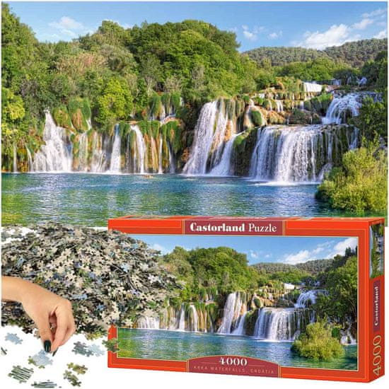 shumee CASTORLAND Puzzle skládačka 4000 dílků Vodopády Krka, Chorvatsko - Vodopády Krka 139x68cm
