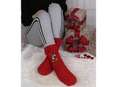 sarcia.eu Mickey a Minnie Mouse Disney Červené teplé ponožky s bambulí, protiskluzové, OEKO-TEX 35-38 EU 