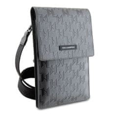 Karl Lagerfeld Plague Monogram peněženková taška na telefon Šedá