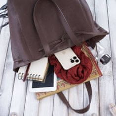 PAOLO PERUZZI Dámská kabelka přes rameno Brown Leather Shopper Handbag by Paolo Peruzzi