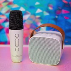 maXlife MXKS-100 Bluetooth Karaoke mikrofon + reproduktor, bílý